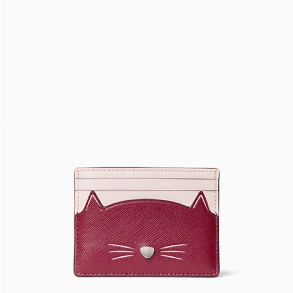 Kate Spade Meow Cat Small Slim Card Holder NWT